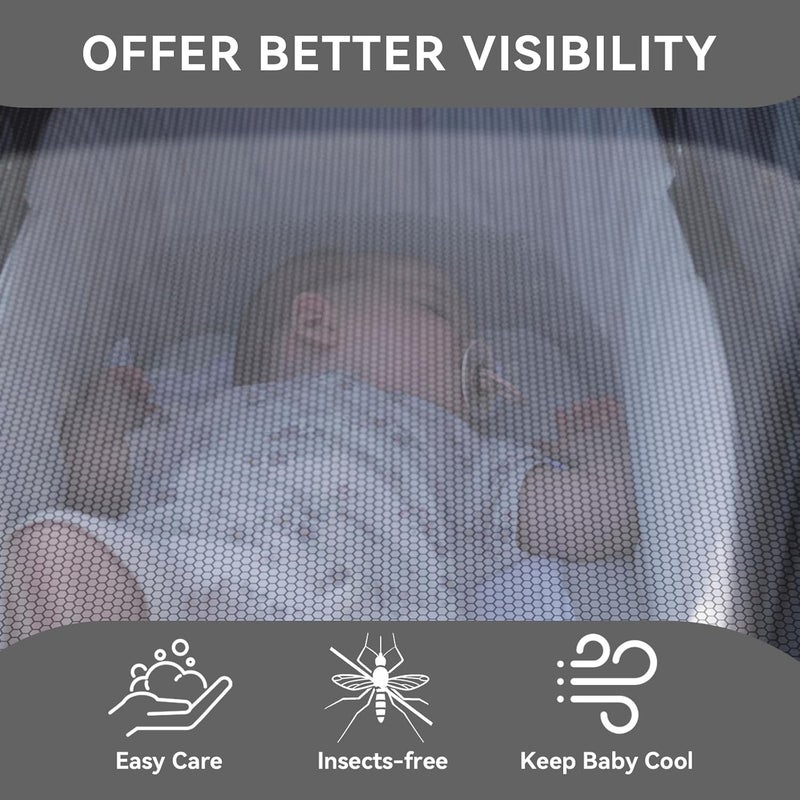 URZGU Baby Mosquito Net for Stroller, Perfect Bug Net for Strollers, Bassinets, Cradles, Playards, Pack N Plays and Portable Mini Crib, Baby Insect Netting Cover, Black - Image 5